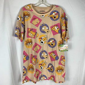 Nickelodeon ALL OVER T Shirt 90’s Rugrats Catdog rocko's modern life NWT